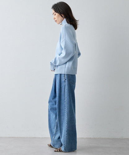 【Drawing Numbers】接結寬鬆高領針織衫