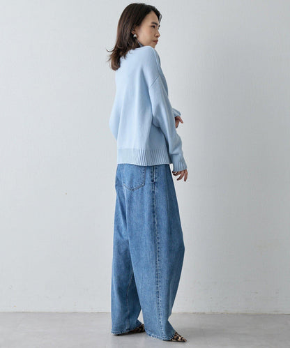 【Drawing Numbers】接結寬鬆高領針織衫