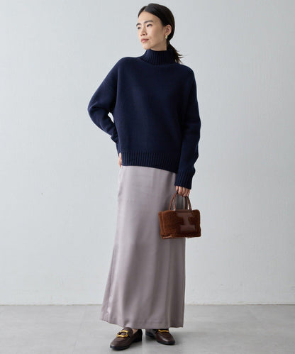 【Drawing Numbers】接結寬鬆高領針織衫