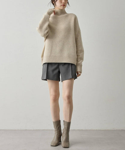 【Drawing Numbers】接結寬鬆高領針織衫