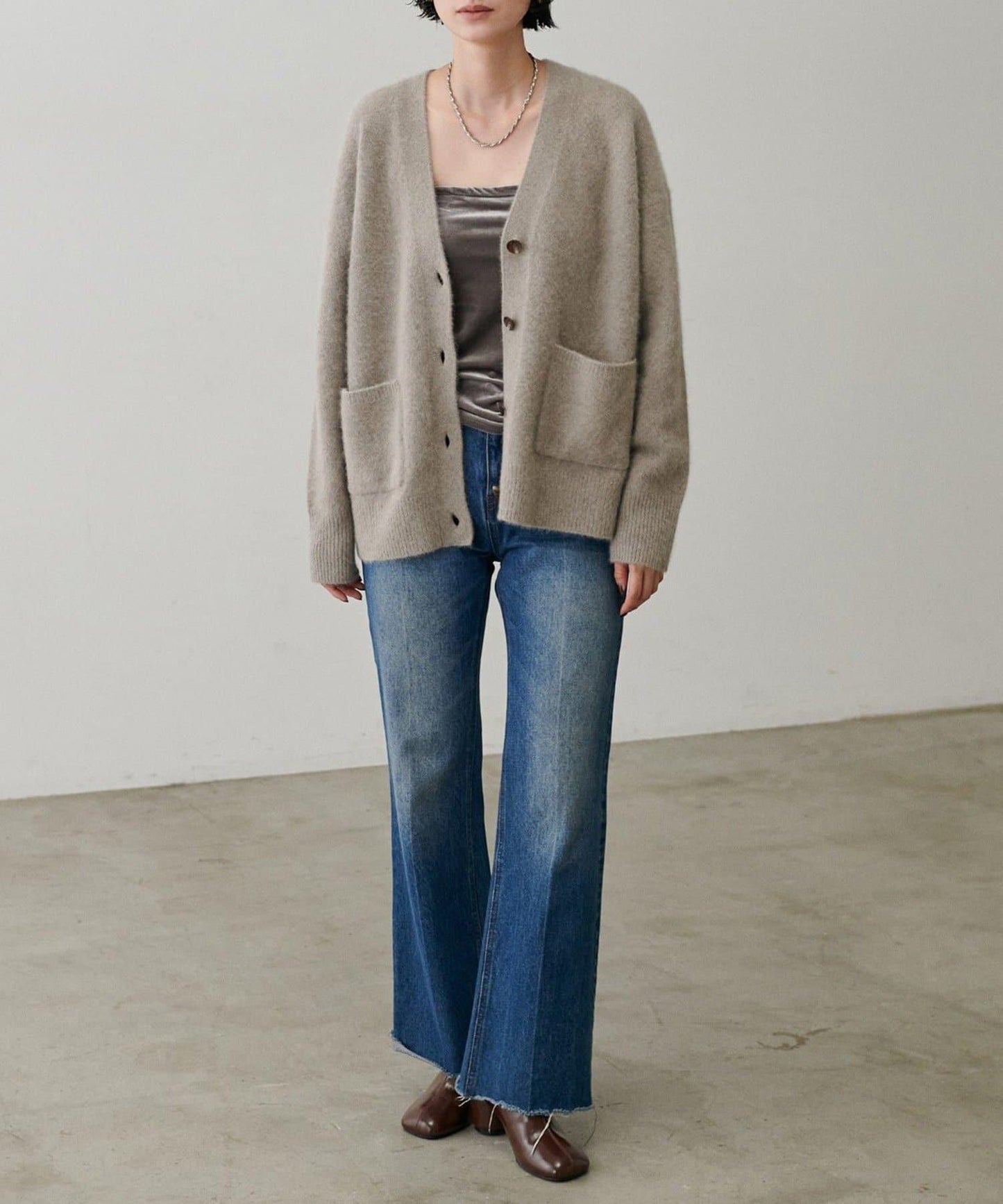 【LARUTA】帶胸墊天鵝絨吊帶背心