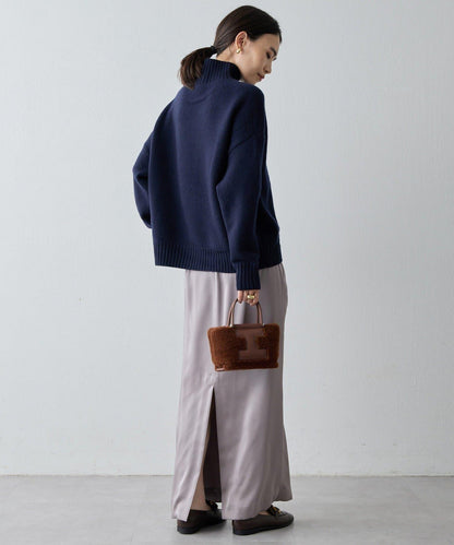 【Drawing Numbers】接結寬鬆高領針織衫