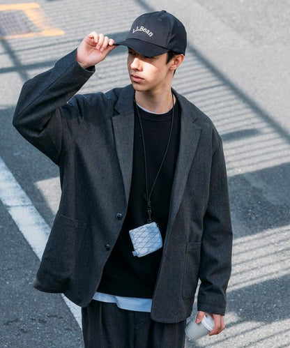 寬鬆版型 WOOLLY 西裝外套長褲套裝 修身西裝外套