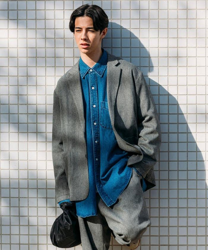 寬鬆版型 WOOLLY 西裝外套長褲套裝 修身西裝外套