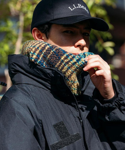 格紋羊羔絨抓絨圍巾