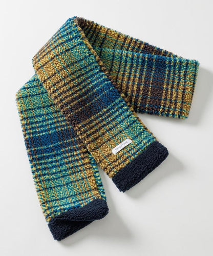 格紋羊羔絨抓絨圍巾