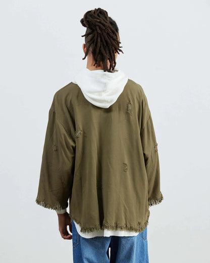 ARMY TWILL 破損做舊軟斜紋襯衫