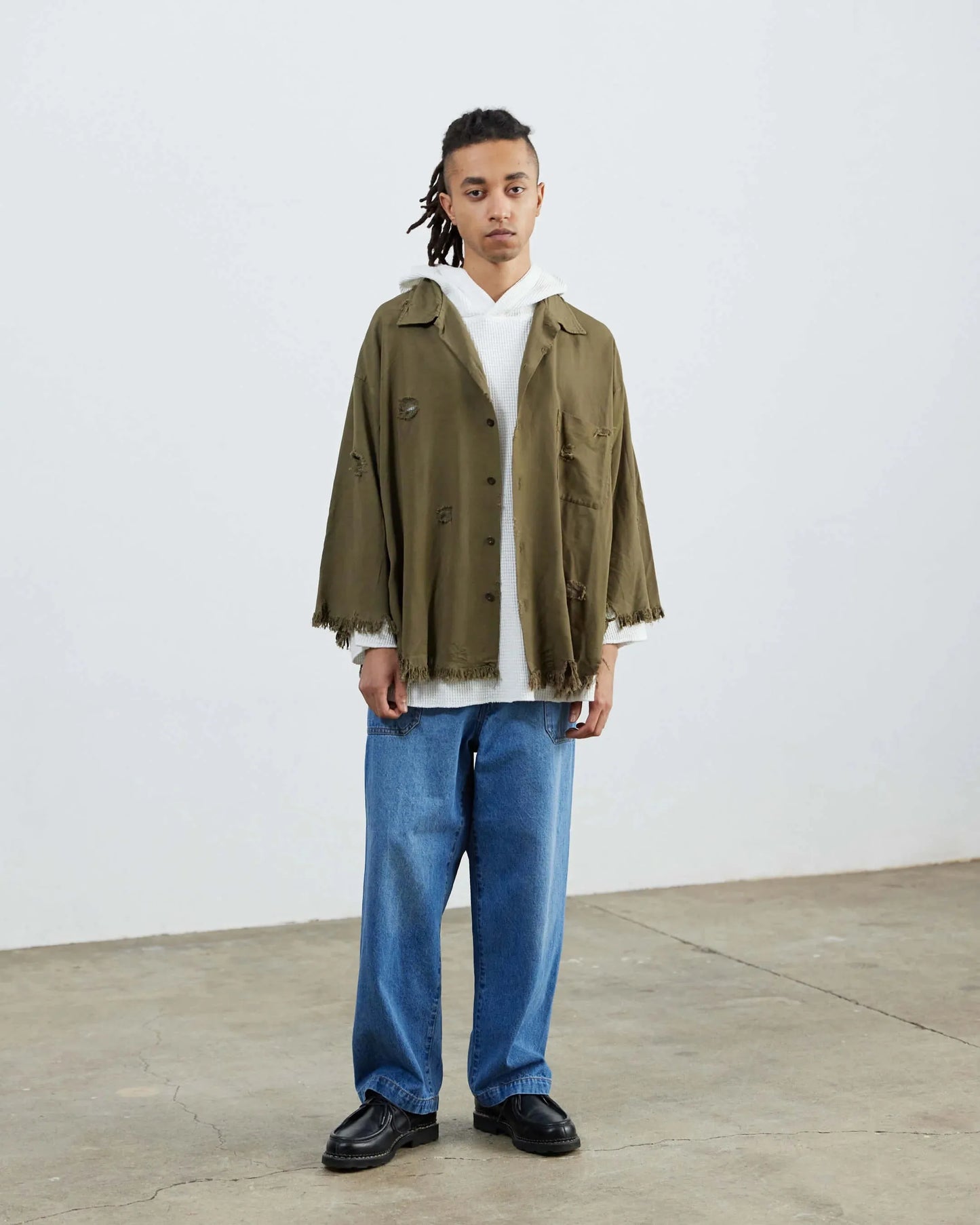ARMY TWILL 破損做舊軟斜紋襯衫