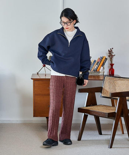 絨線編織針織長褲