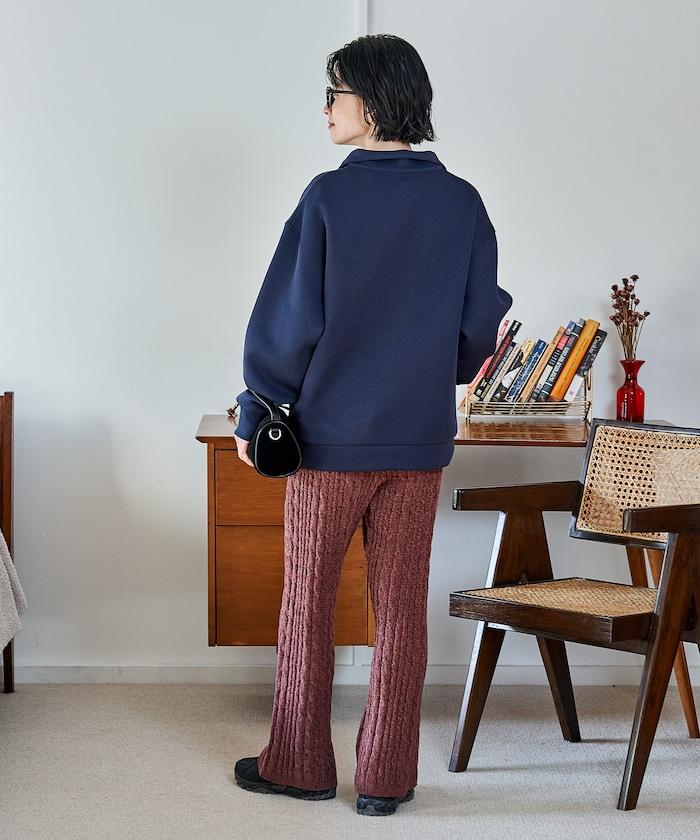 絨線編織針織長褲