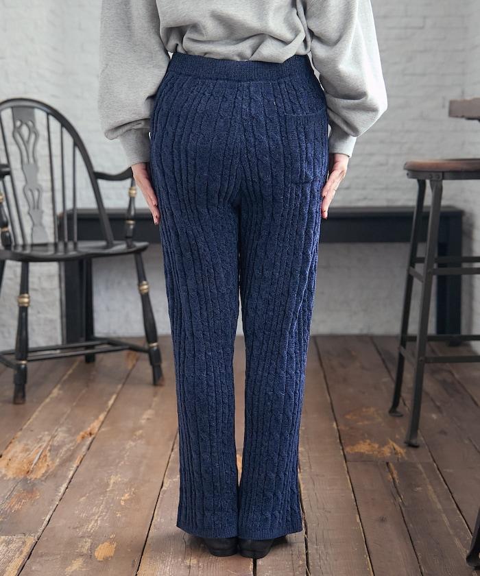 絨線編織針織長褲