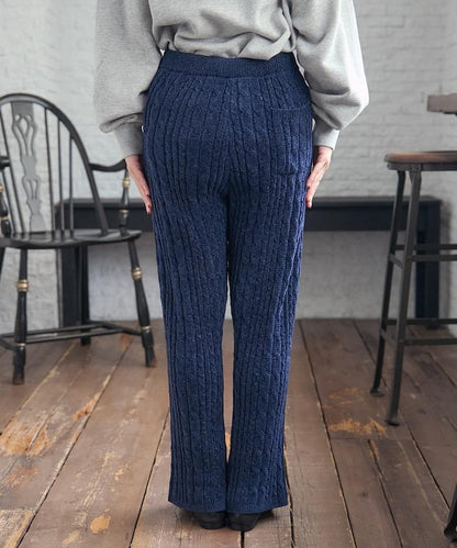 絨線編織針織長褲