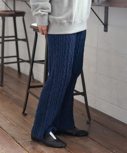 絨線編織針織長褲