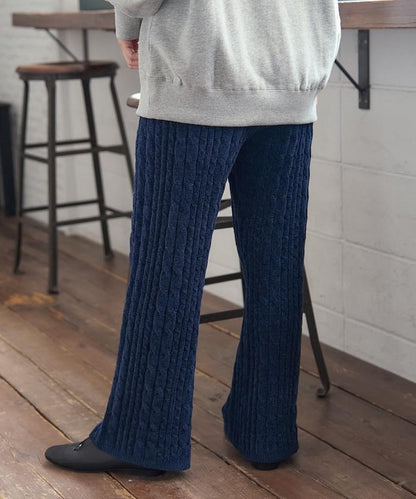 絨線編織針織長褲