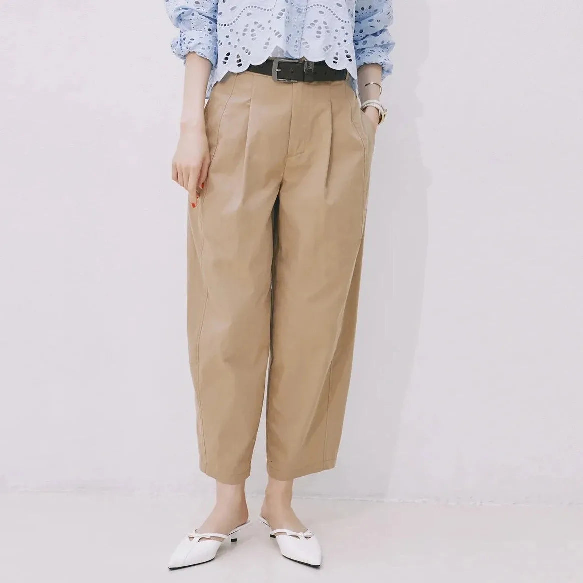 UNIVERSAL OVERALL C/N TUCK TAPERED 錐形褶襉褲子