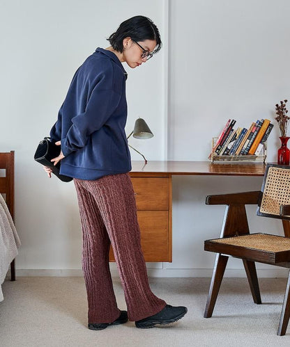 絨線編織針織長褲