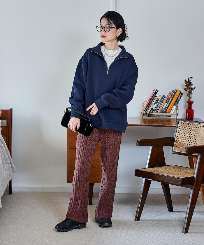 絨線編織針織長褲