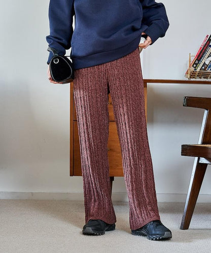 絨線編織針織長褲