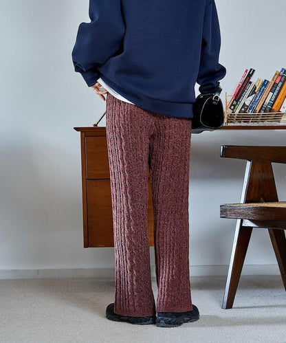 絨線編織針織長褲