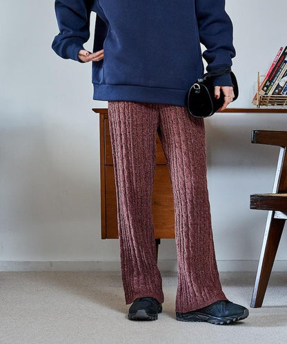絨線編織針織長褲
