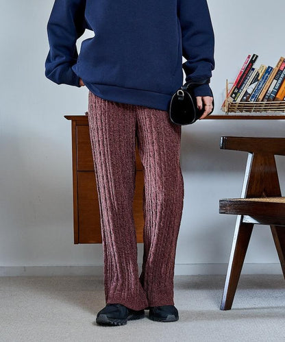 絨線編織針織長褲