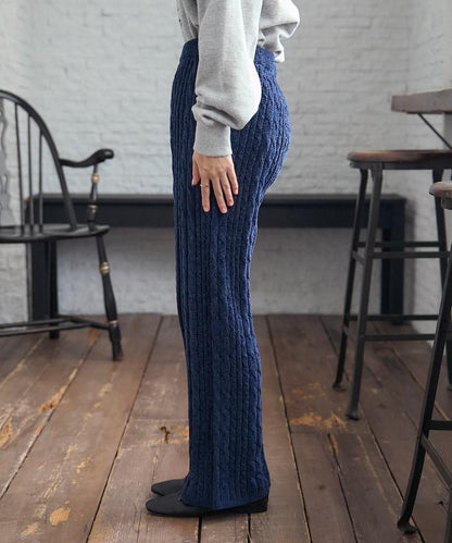 絨線編織針織長褲
