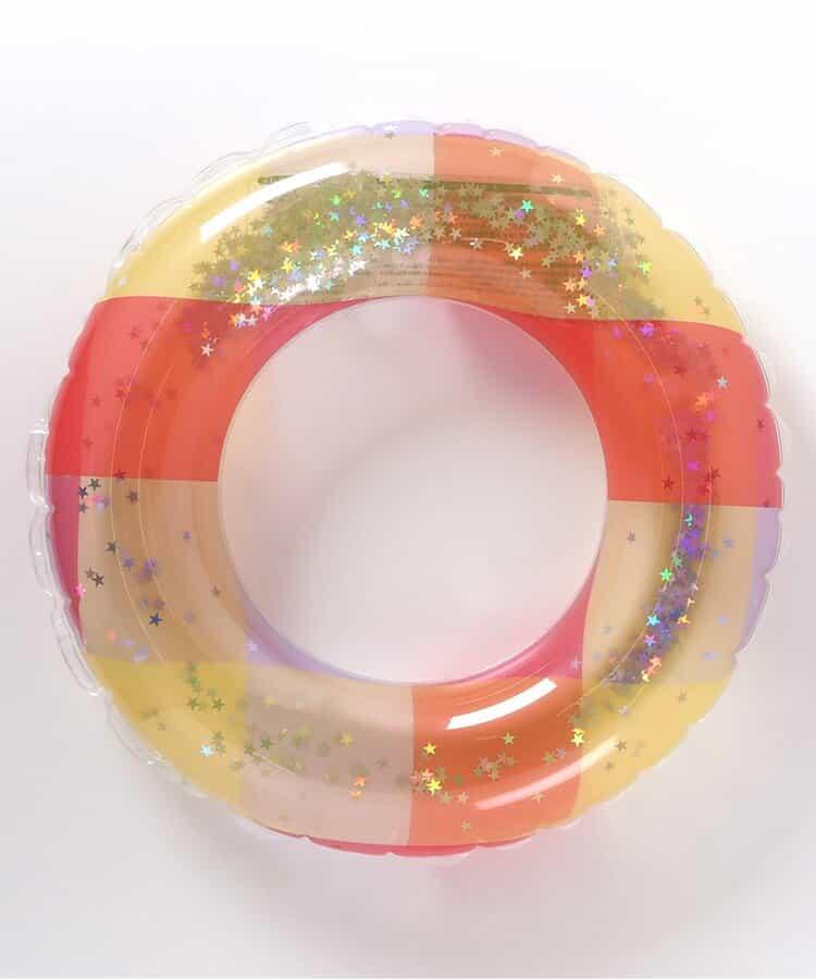 透明格紋亮片泳圈_浮圈