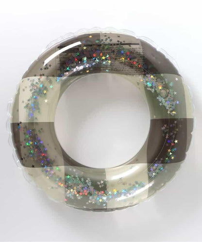 透明格紋亮片泳圈_浮圈