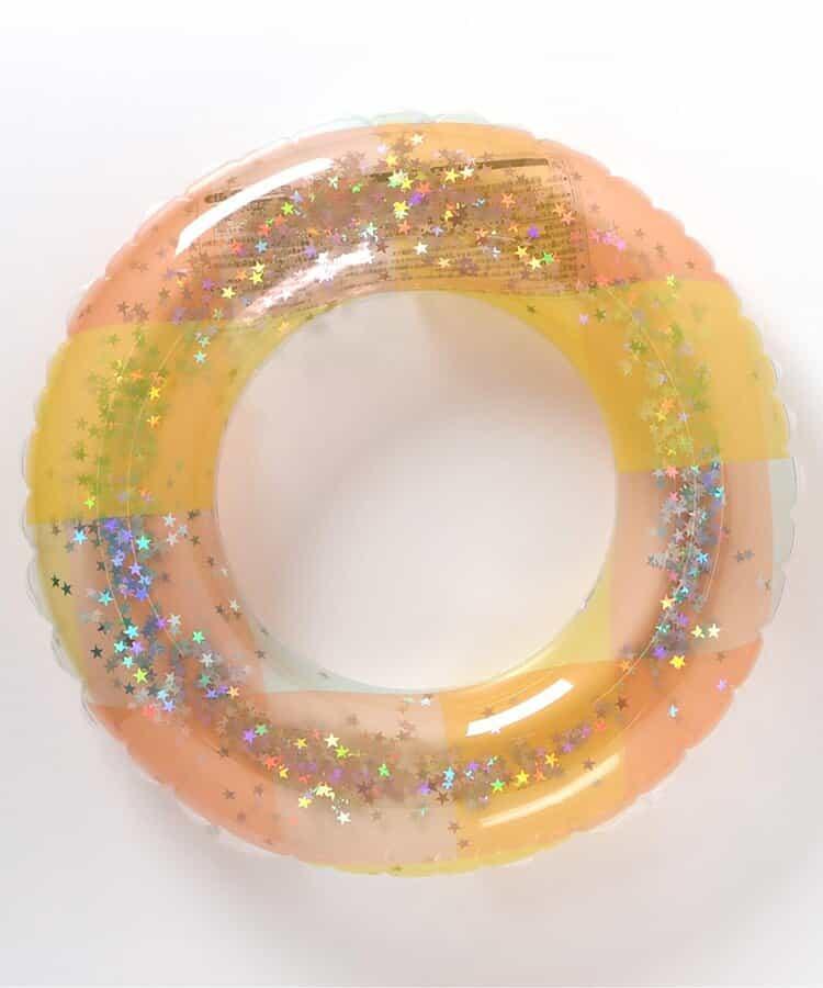 透明格紋亮片泳圈_浮圈