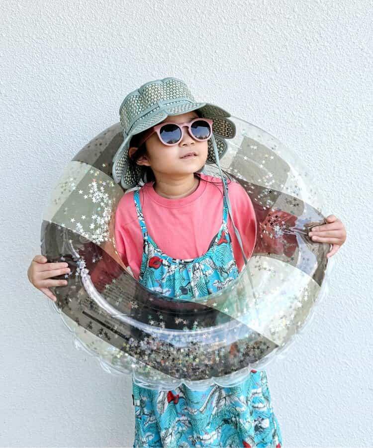 透明格紋亮片泳圈_浮圈