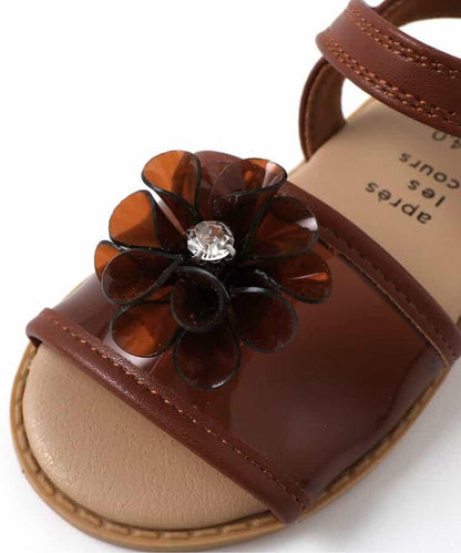 透明花朵裝飾涼鞋