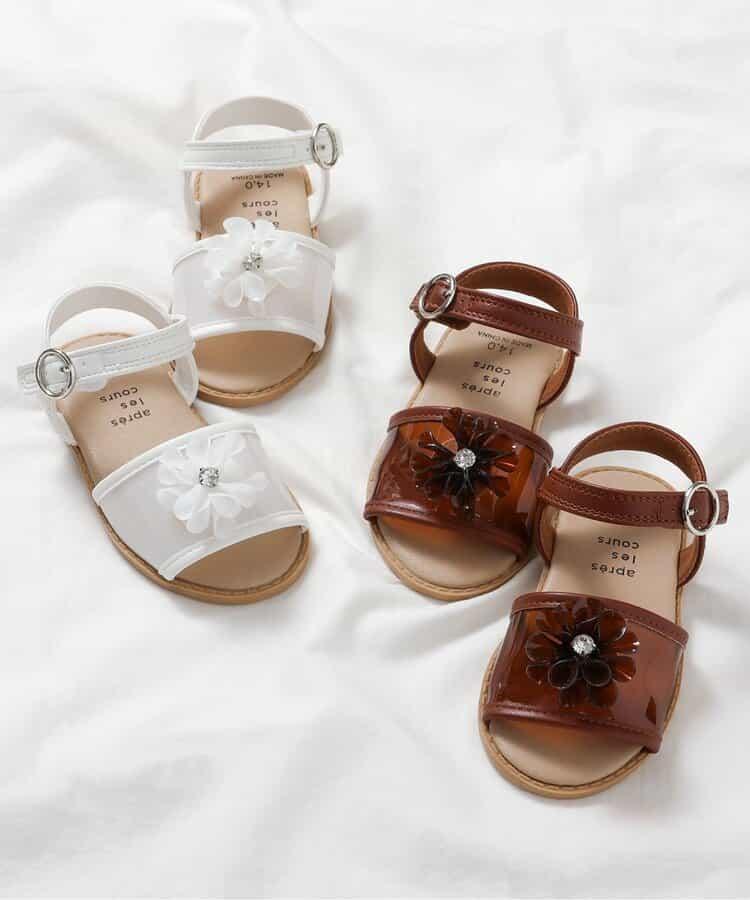 透明花朵裝飾涼鞋