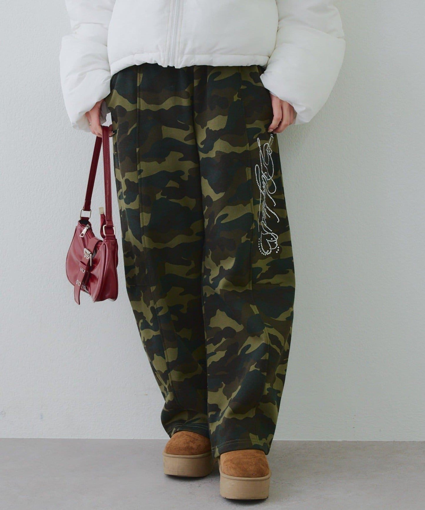 【SETUP可搭配】亮片字母標誌衛褲