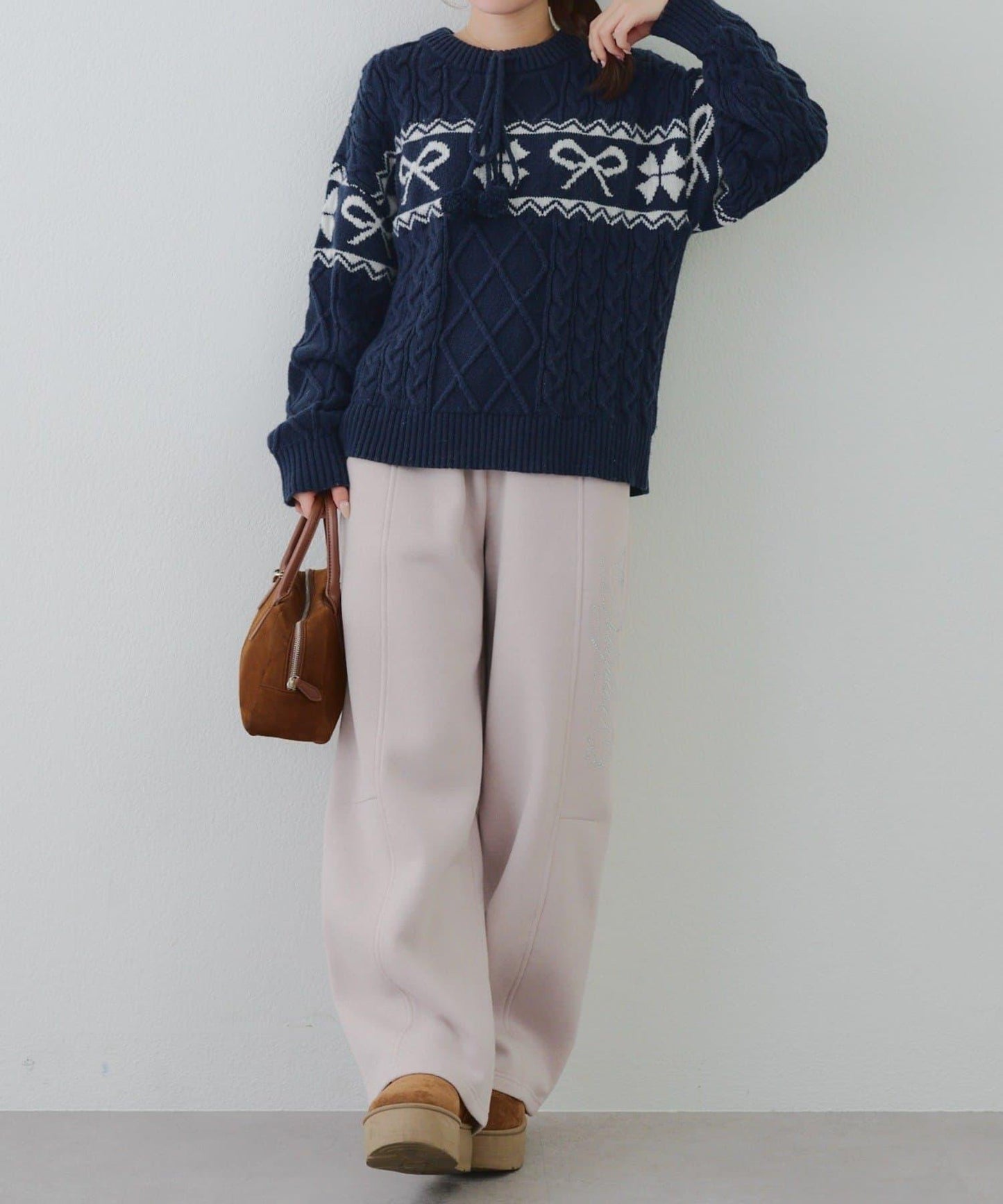 【SETUP可搭配】亮片字母標誌衛褲