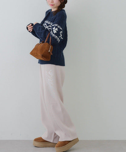 【SETUP可搭配】亮片字母標誌衛褲