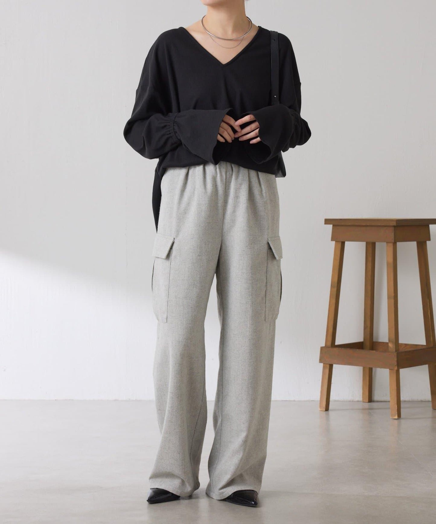 【可調節腰圍】雜色休閒褲