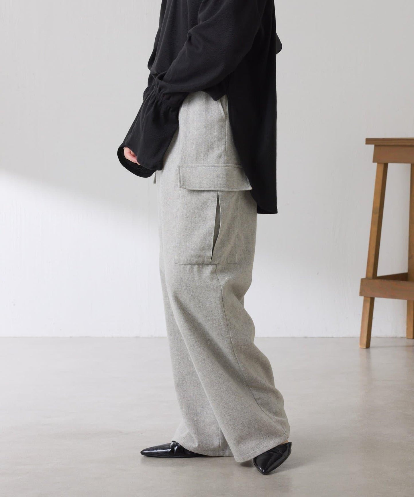 【可調節腰圍】雜色休閒褲