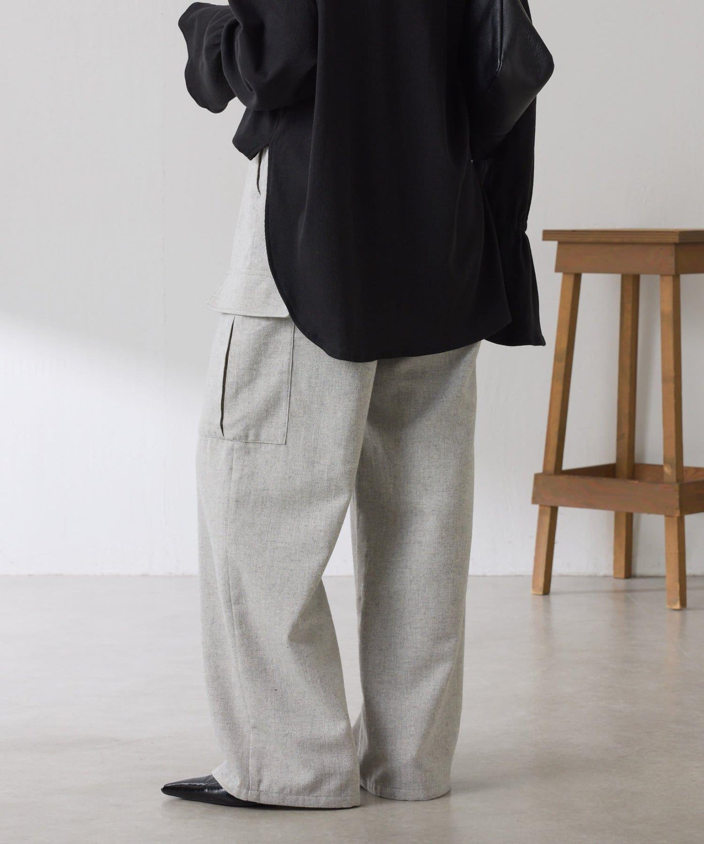 【可調節腰圍】雜色休閒褲