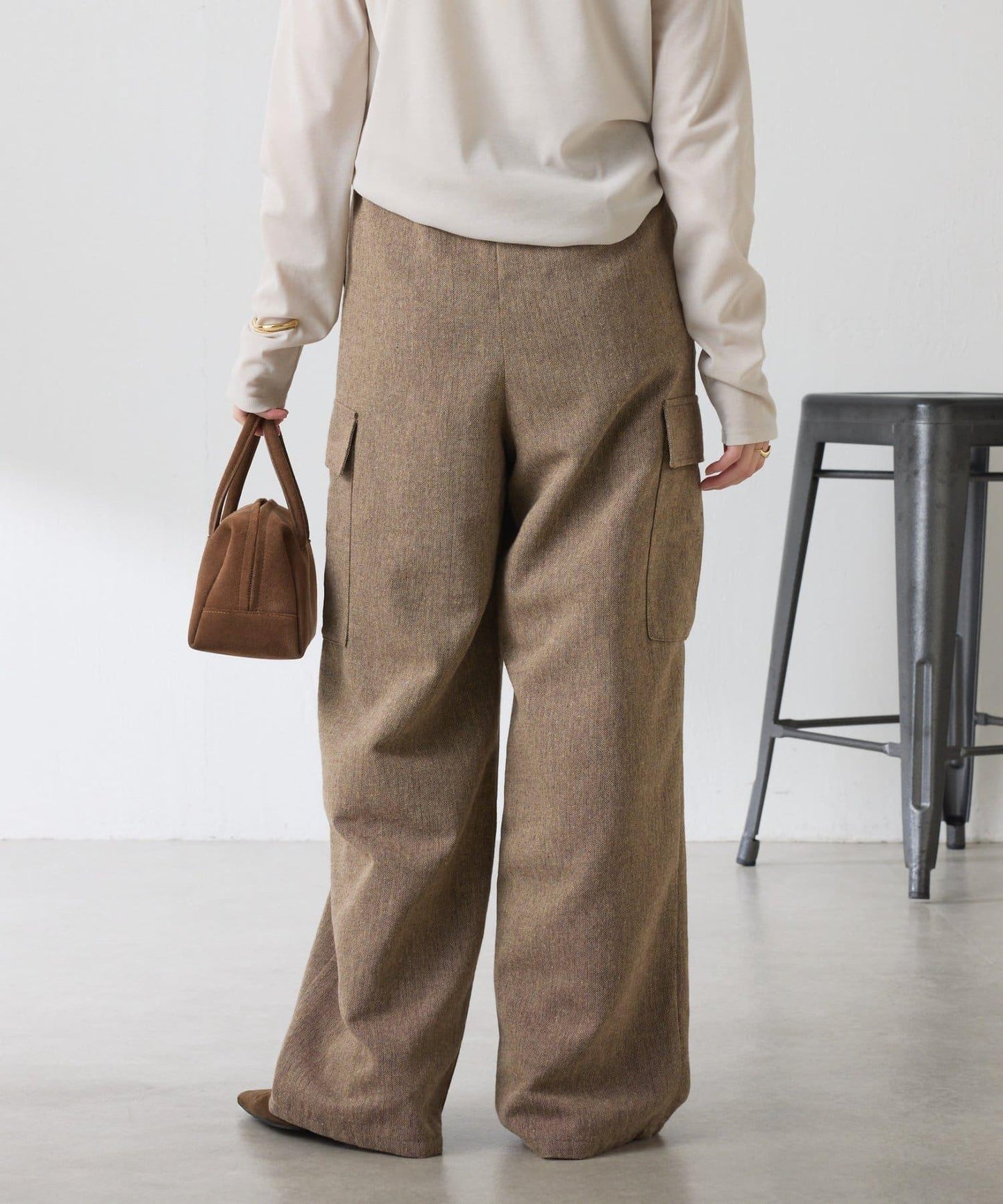 【可調節腰圍】雜色休閒褲