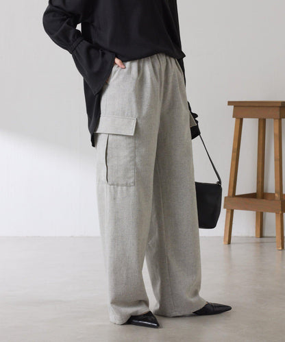 【可調節腰圍】雜色休閒褲