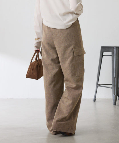 【可調節腰圍】雜色休閒褲