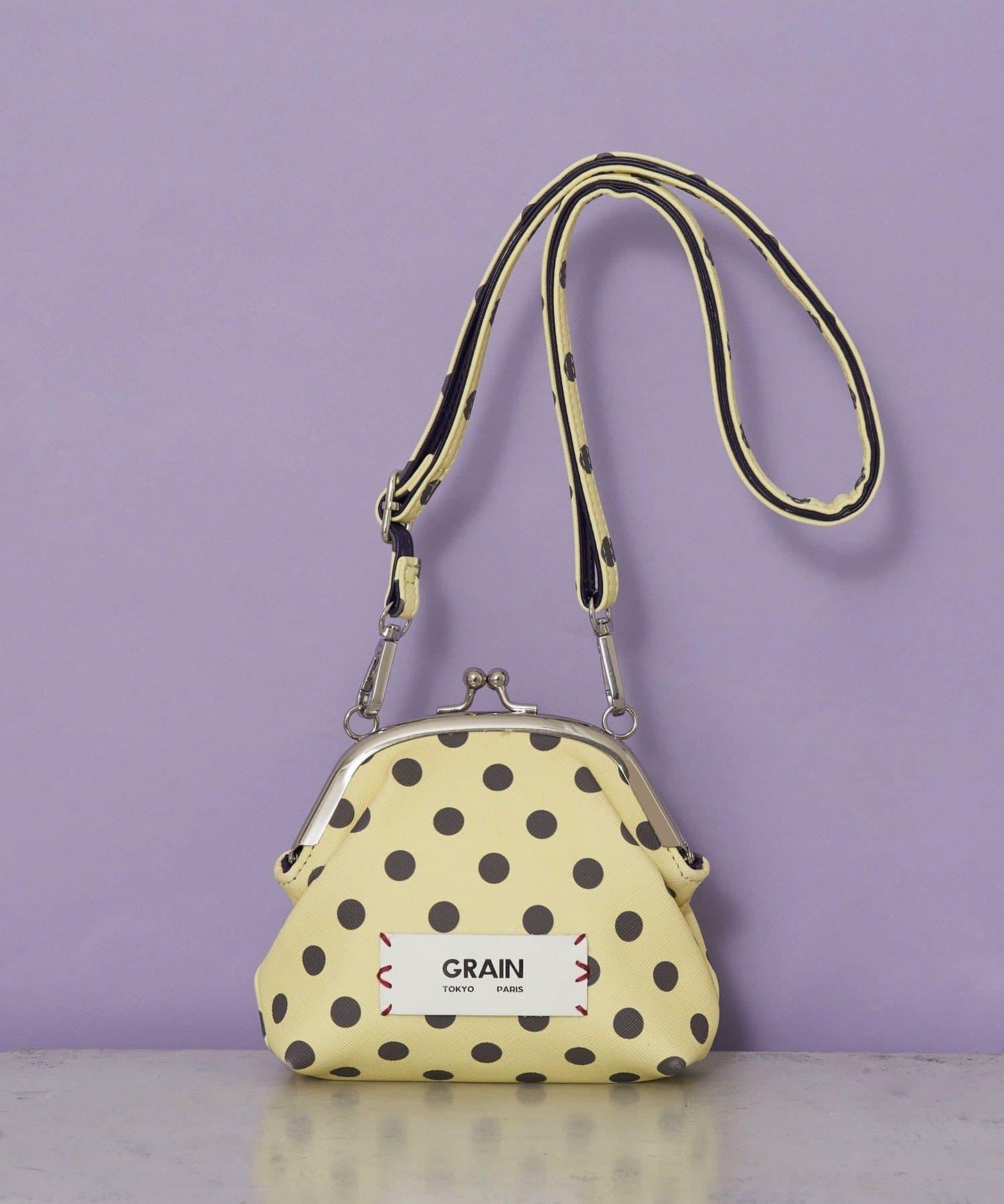 水玉圖案口金迷你單肩包