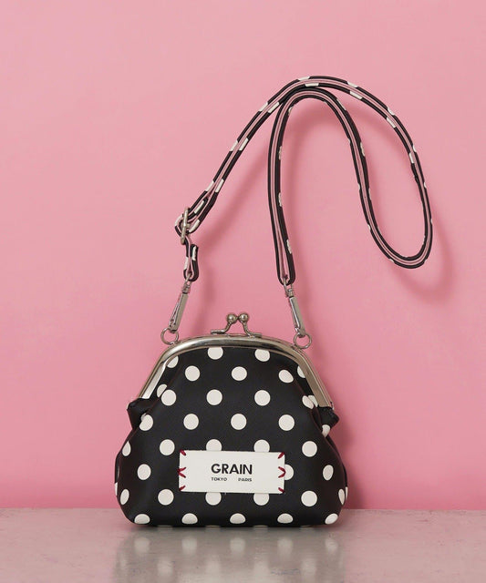 水玉圖案口金迷你單肩包