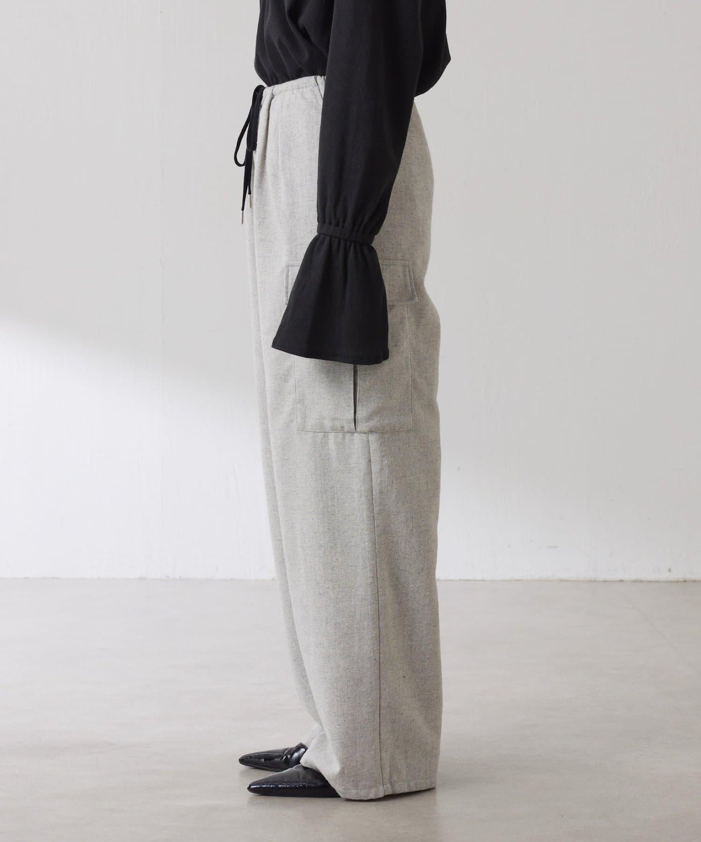 【可調節腰圍】雜色休閒褲