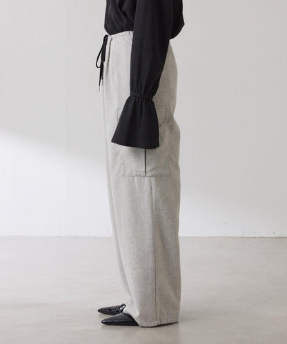 【可調節腰圍】雜色休閒褲