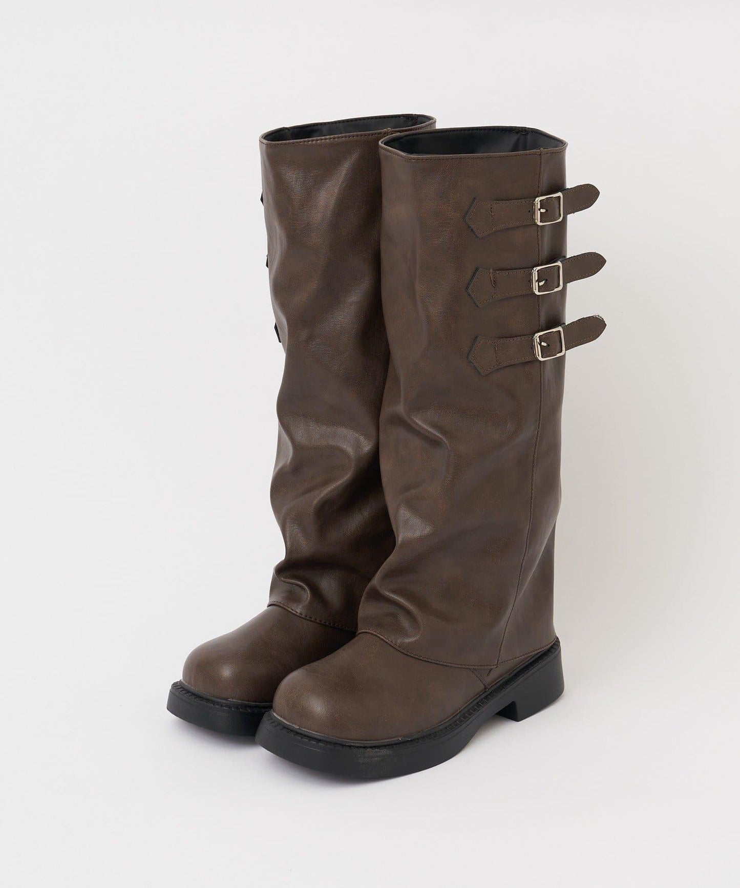 側帶扣長筒靴