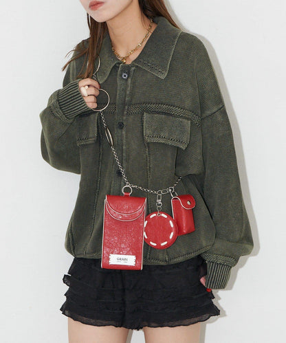 【GRAIN/グレイン】復古多層鏈條單肩包