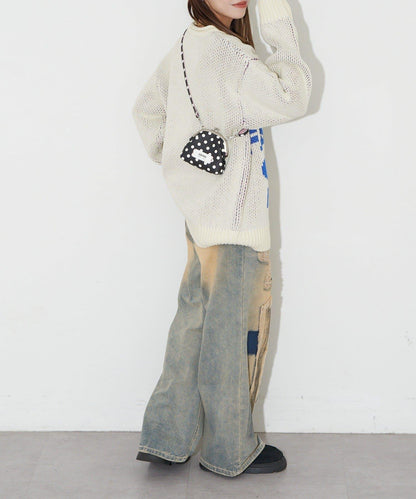 水玉圖案口金迷你單肩包