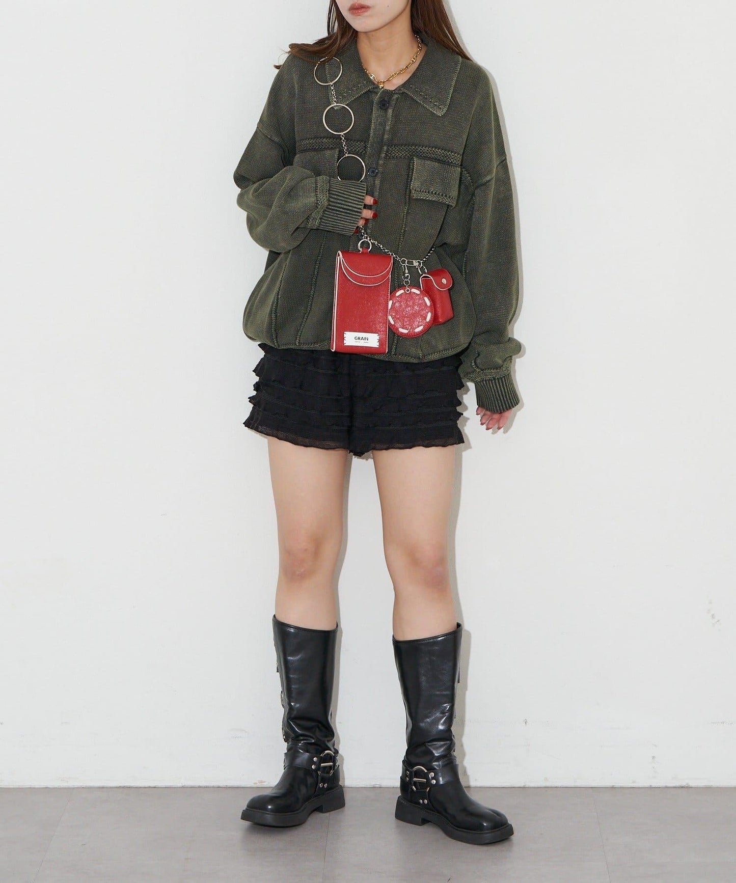 【GRAIN/グレイン】復古多層鏈條單肩包