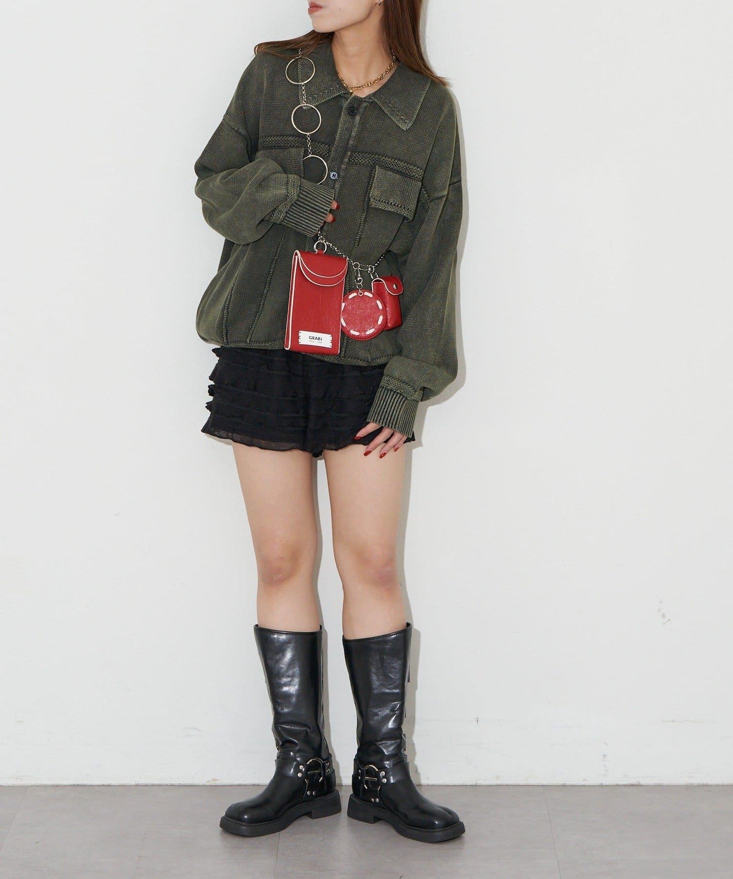 【GRAIN/グレイン】復古多層鏈條單肩包